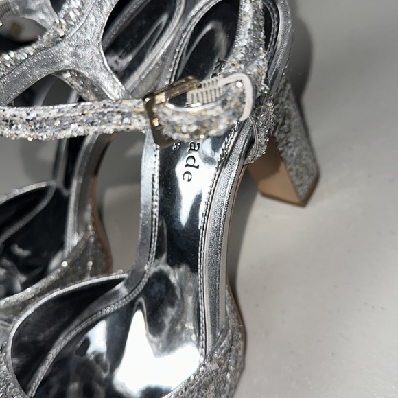 Kate Spade New York Miya Glitter Ankle Strap Silver Women's Shoes - Picture 9 of 12